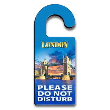 London Themed Wooden Customised Door Hanger 236x94 mm - Thumbnail