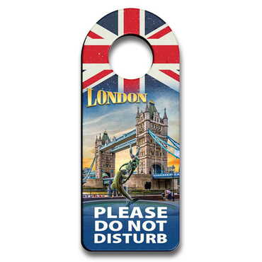 London Themed Wooden Customised Oval Door Sign Board 236x94 mm - Thumbnail