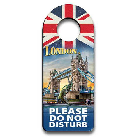 London Themed Wooden Customised Oval Door Sign Board 236x94 mm