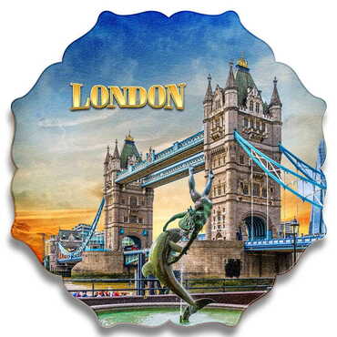 London Themed Wooden Customised Starry Travel Coaster 100 mm - 2