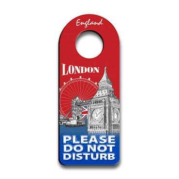 London Themed Wooden Customised Oval Door Sign Board 236x94 mm - Standart - 4