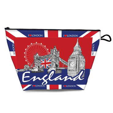 Toptan Londra Temalı Myros Büyük Körüklü Makyaj Çantası 160x270x80 mm - 3
