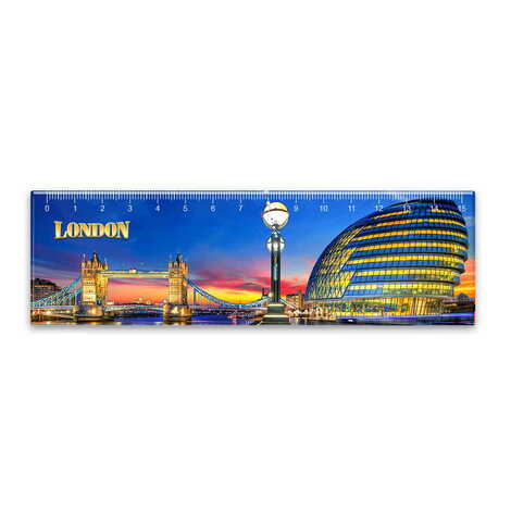 Toptan Londra Temalı Myros Cetvel Magnet 165x50 mm - 2