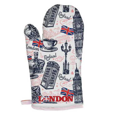 London Themed Customised Digital Printed Kitchen Glove 300x150 mm - Standart - 3