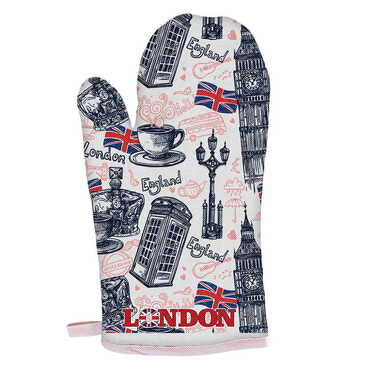 London Themed Customised Digital Printed Kitchen Glove 300x150 mm - Standart - 4