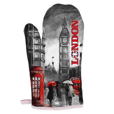 London Themed Customised Digital Printed Kitchen Glove 300x150 mm - Standart - 5