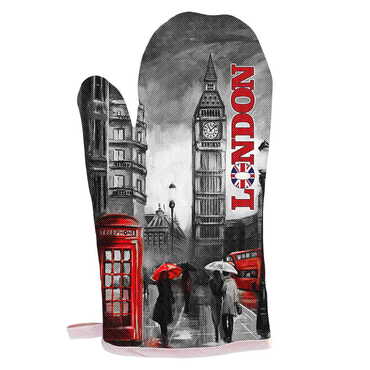 London Themed Customised Digital Printed Kitchen Glove 300x150 mm - Standart - 6