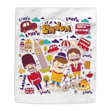 London Themed Customised Digital Printed Tea Towel 500x300 mm - Standart - 2