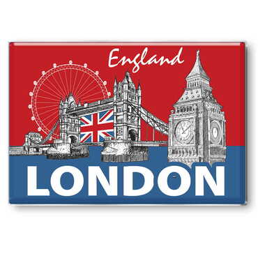 Toptan Londra Temalı Myros Dikdörtgen Magnet 80x55 mm - Thumbnail