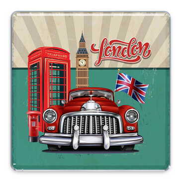 Toptan Londra Temalı Myros Kare Magnet 65x65 mm - Thumbnail