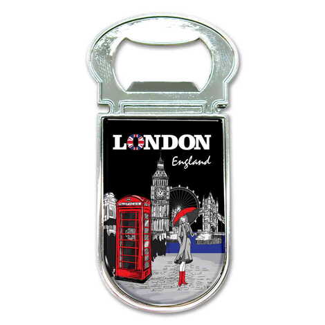 Toptan Londra Temalı Myros Küçük Açacak Magnet 30x77 mm - 1