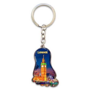 London Themed Metal Foot Shaped Keychain