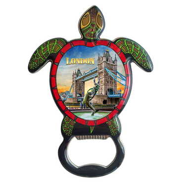 Toptan Londra Temalı Myros Metal Kaplumbağa Açacak Magnet 103x75 mm - Standart - 3