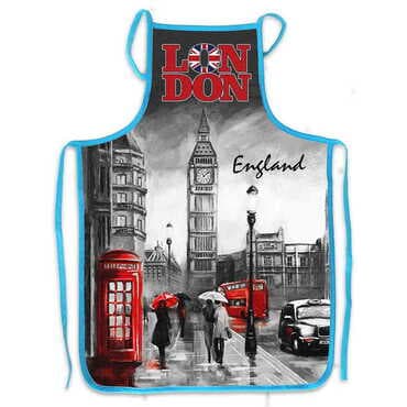 London Themed Customised Digital Printed Cotton Apron 500x700 mm - Standart - 3
