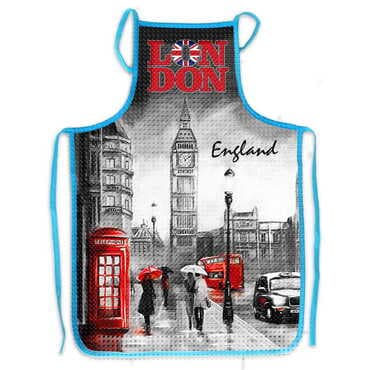 London Themed Customised Digital Printed Cotton Apron 500x700 mm - Standart - 6