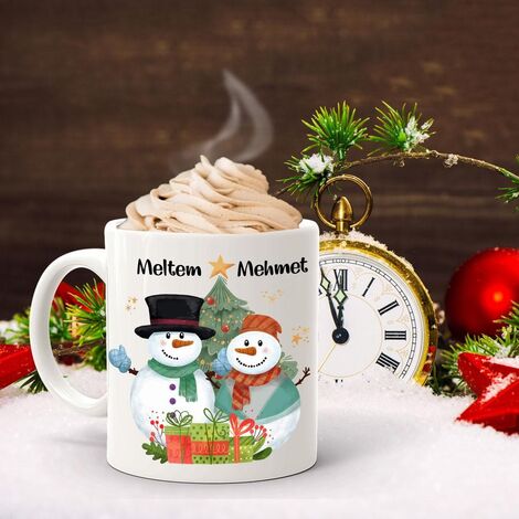 Lover Hat Snowman Mug with Customizable Name - 1