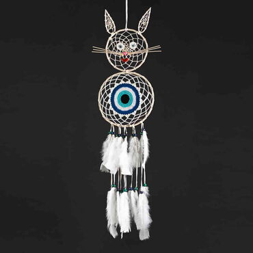 Myros - Macrame Evil Eye Cat Shaped Dreamcatcher