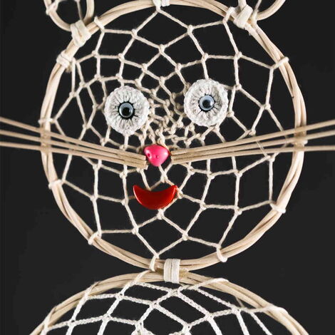 Macrame Evil Eye Cat Shaped Dreamcatcher