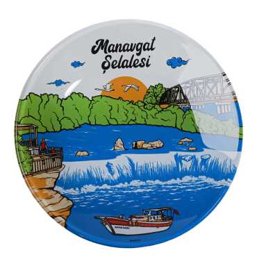 Toptan Manavgat Temalı Cam Tabak 21 cm - Myros