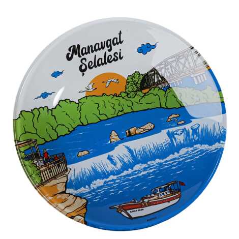 Toptan Manavgat Temalı Cam Tabak 21 cm - 2
