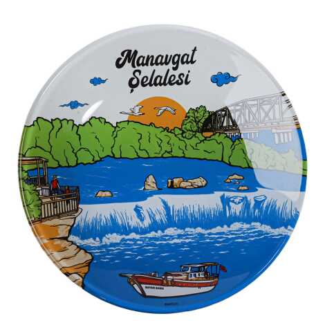 Toptan Manavgat Temalı Cam Tabak 21 cm - 6