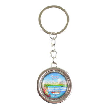 Manavgat Themed Metal Spinner Keychain 38x100 mm