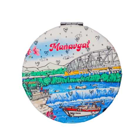 Toptan Manavgat Temalı Myros Yuvarlak Pu Ayna - 5