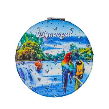 Toptan Manavgat Temalı Myros Yuvarlak Pu Ayna - 2