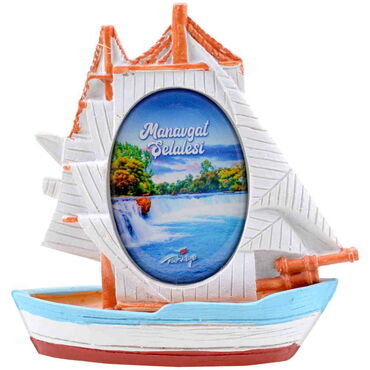 Toptan Manavgat Temalı Polyester Yelkenli Myros Gemi Biblo - 4