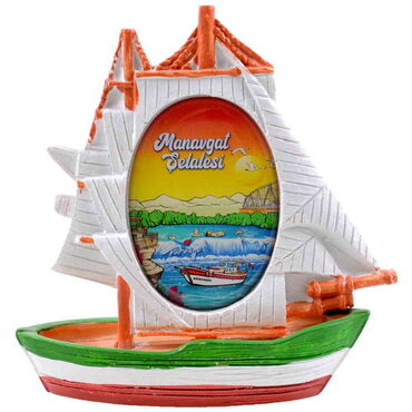 Toptan Manavgat Temalı Polyester Yelkenli Myros Gemi Biblo - 5