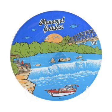 Myros - Manavgat Themed Bespoke Printed Glass Plate 21 Cm