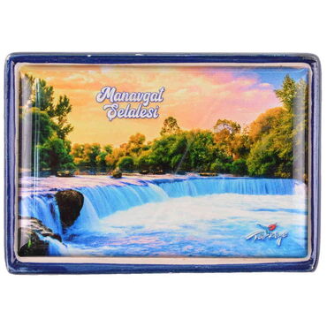 Manavgat Themed Ceramic Frame Fridge Magnet - Thumbnail