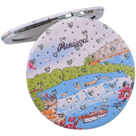 Manavgat Themed Custom Printed Round Pocket Mirror