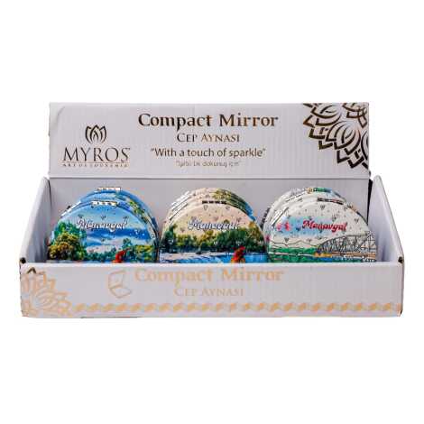 Manavgat Themed Custom Printed Round Pocket Mirror - 4