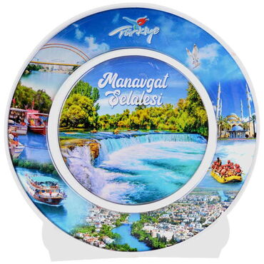 Myros - Manavgat Themed Customised Ceramic Epoxy Souvenir Plate 20 cm