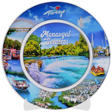 Myros - Manavgat Themed Customised Ceramic Epoxy Souvenir Plate 26 cm