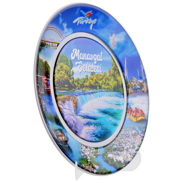 Manavgat Themed Customised Ceramic Epoxy Souvenir Plate 26 cm - Thumbnail