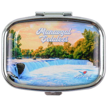 Manavgat Themed Customised Epoxy Rectangle Pill Box 57x45x15 mm - Thumbnail