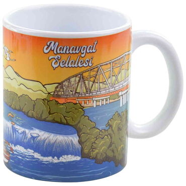 Manavgat Themed Customised Porcelain Souvenir Travel Mug 80x95 mm - Thumbnail