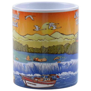 Manavgat Themed Customised Porcelain Souvenir Travel Mug 80x95 mm - Thumbnail