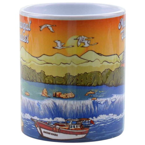 Manavgat Themed Customised Porcelain Souvenir Travel Mug 80x95 mm