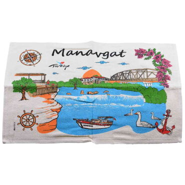 Manavgat Themed Customised Serigraphy Printed Hand Towel 300x500 mm - Thumbnail