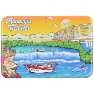 Manavgat Themed Customised UV Printed Plastic Base Rectangle Fridge Magnet 80x50 mm - Thumbnail