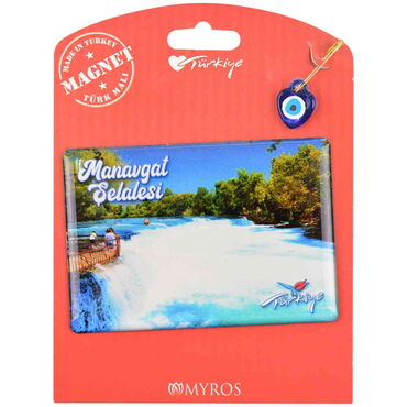 Myros - Manavgat Themed Epoxy Dome Backing Card Souvenir Fridge Magnet