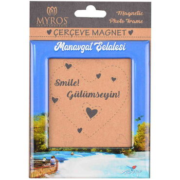 Myros - Manavgat Themed Epoxy Dome Souvenir Magnetic Photo Frame 95x115 mm