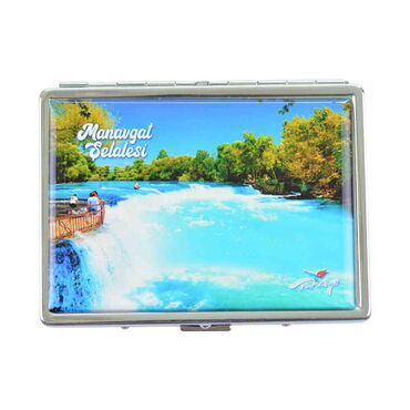 Manavgat Themed Metal Cigarette Case 103x80x11 mm - Thumbnail