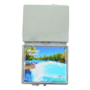 Manavgat Themed Metal Cigarette Case 87x76x11 mm - Thumbnail