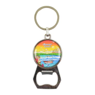 Myros - Manavgat Themed Metal Keychain With Opener 35x120 mm