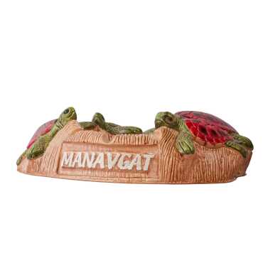Manavgat Themed Plaster Ashtray with Four Turtles - 1