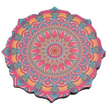 Mandala Themed Wooden Customised Souvenir Coaster 90mm - 7